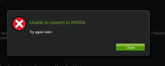 Unable to connect to Nvidia