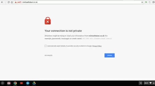 your connection is not private