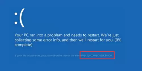 Whea Uncorrectable Error Windows 10