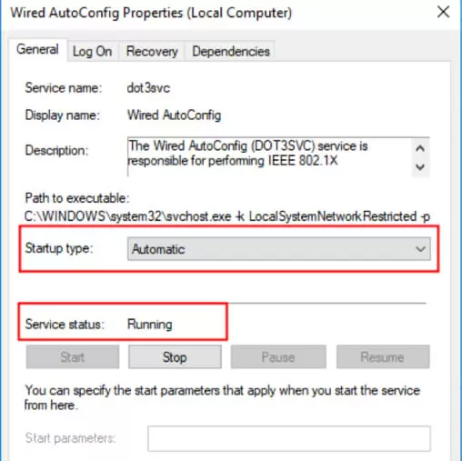 Wired Autoconfig Properties