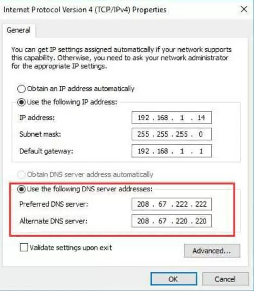 Manually Set IP Address