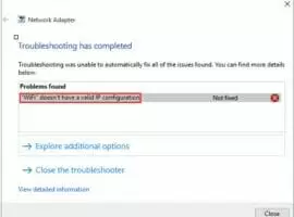 Wi-Fi doesn’t have a valid IP configuration
