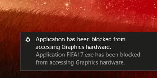 Application has been blocked from accessing Graphics hardware