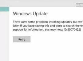 Windows Error 0x80070422