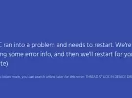 thread stuck in device driver
