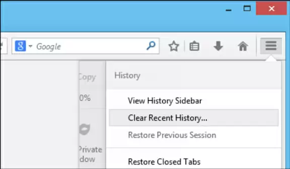 Clearing Cache on Mozilla Firefox