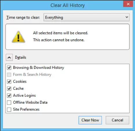 clear all history