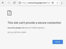 ERR_SSL_PROTOCOL_ERROR