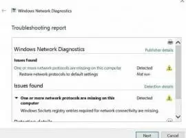 One or More Network Protocols are Missing on This Computer
