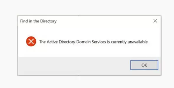 The Active Directory Domain Services is currently unavailable