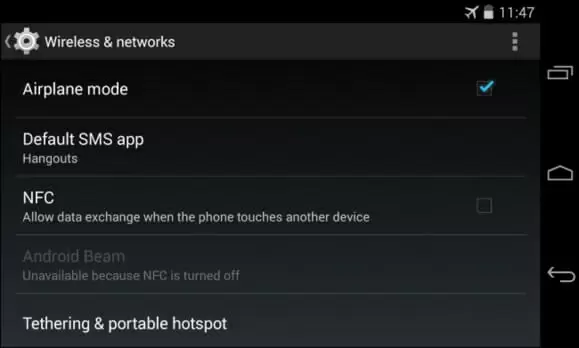 airplane mode in android