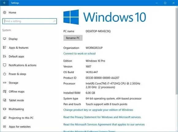 windows properties