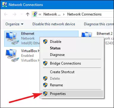 network adapter settings