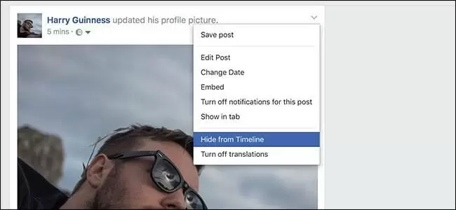 hide facebook post
