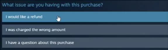 I would like a refund - button