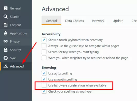 Disabling Hardware Acceleration