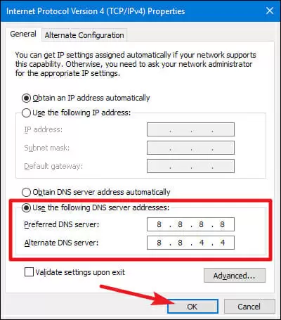 internet protocol version 4 properties