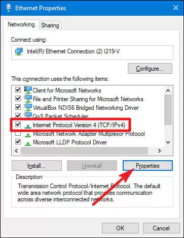 ethernet properties