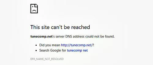 ERR_NAME_NOT_RESOLVED